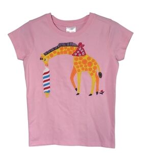 Hanna‎ Andersson Pink Giraffe Applique Short Sleeve Tee Size 12 (150cm)
